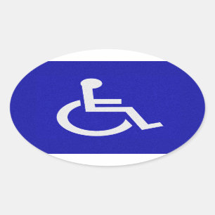 Handicapped Disabled Oval Sticker