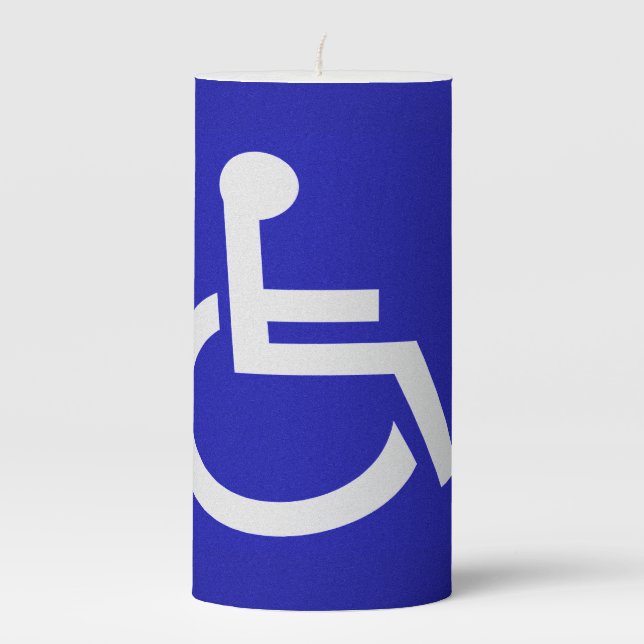 Handicapped Disabled Pillar Candle (Front)