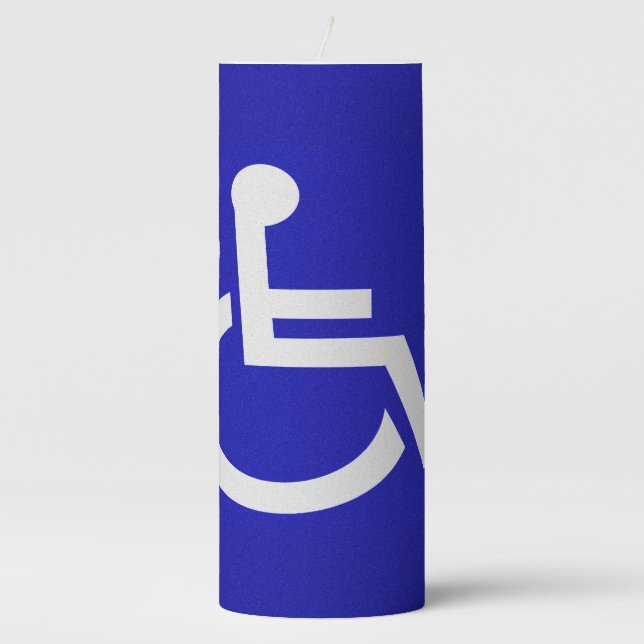 Handicapped Disabled Pillar Candle (Front)