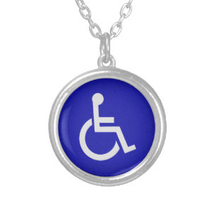 Handicapped Disabled Silver Plated Necklace