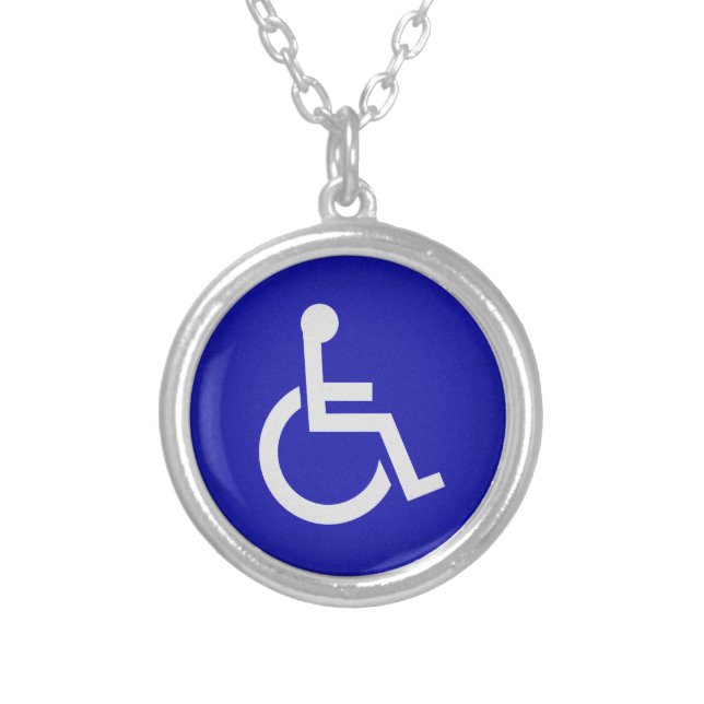 Handicapped Disabled Silver Plated Necklace (Front)