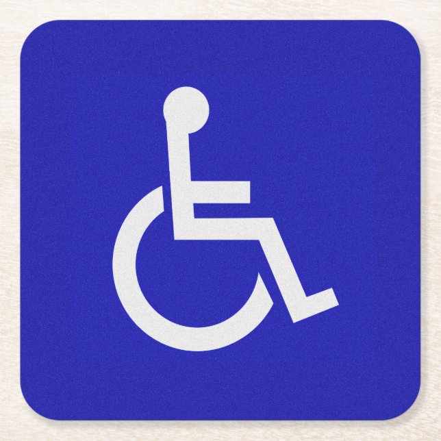 Handicapped Disabled Square Paper Coaster (Front)