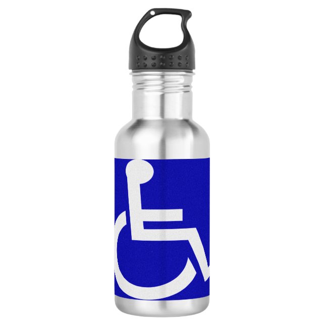 Handicapped Disabled Stainless Steel Water Bottle (Front)
