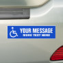 Handicapped disabled symbol add message blue white bumper sticker