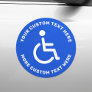 Handicapped disabled symbol text blue white round  car magnet