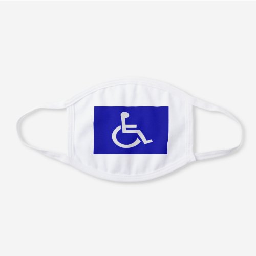 Handicapped Disabled White Cotton Face Mask