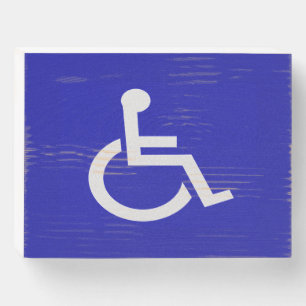 Handicapped Disabled Wooden Box Sign