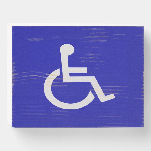 Handicapped Disabled Wooden Box Sign (Front Horizontal)