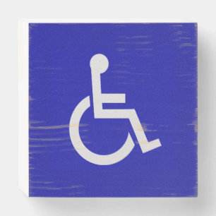 Handicapped Disabled Wooden Box Sign