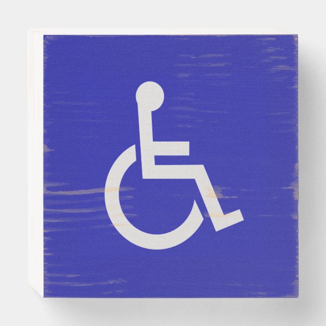Handicapped Disabled Wooden Box Sign (Front Horizontal)