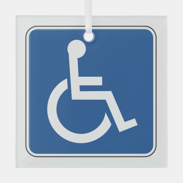 Handicapped Glass Ornament (Front)
