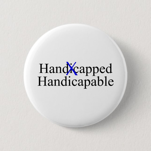 Handicapped Handicapable Pinback Button (Front)