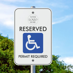 Handicapped Parking Custom Business Logo Outdoor Metal Sign