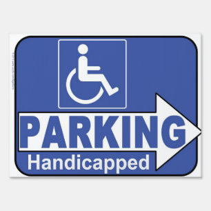 Handicapped Parking Directional Traffic Sign