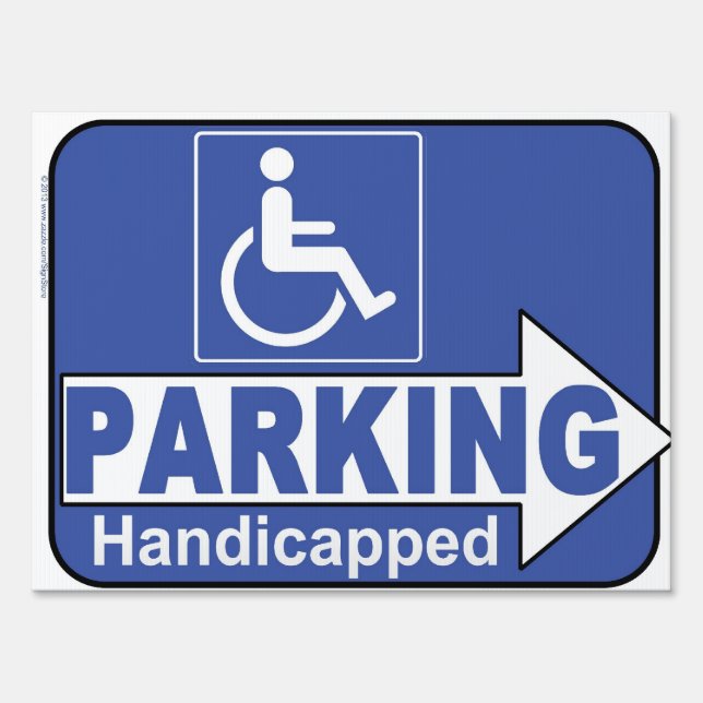 Handicapped Parking Directional Traffic Sign (Front)