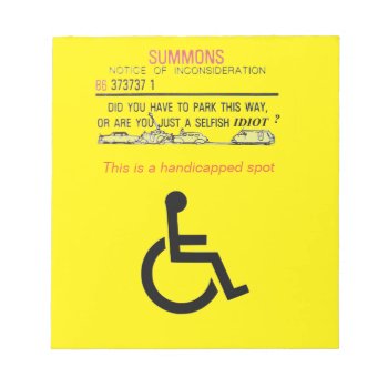 Handicapped Parking Notes by stanrail at Zazzle