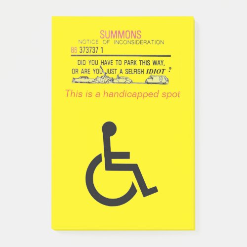 Handicapped parking Notes