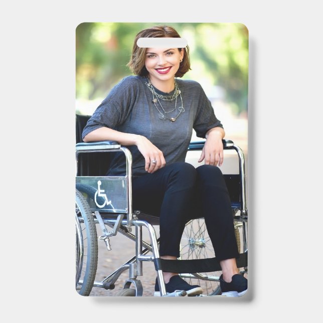 Handicapped Photo Customize Personalize Badge (Front)