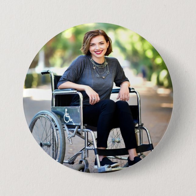 Handicapped Photo Customize Personalize Button (Front)