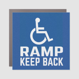 Handicapped Ramp Keep Back Car Magnet