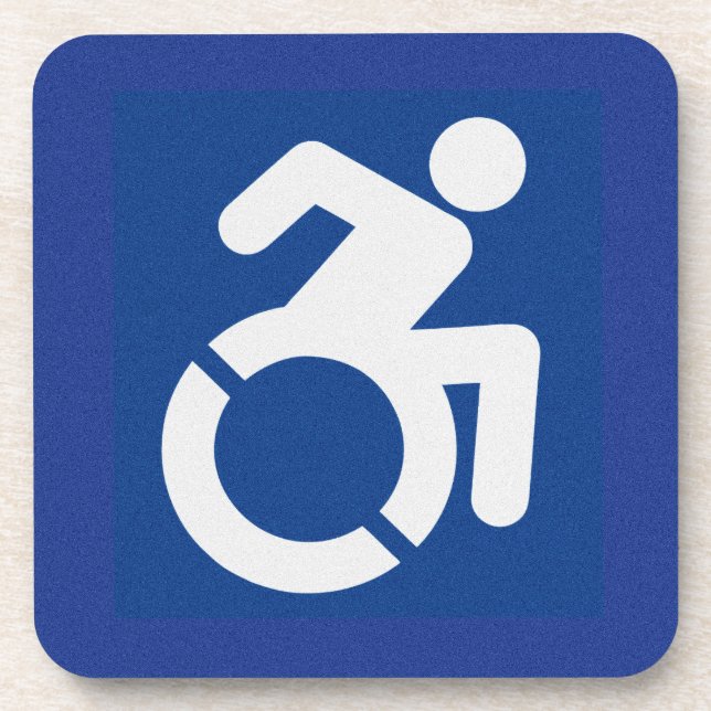Handicapped Sign Modern Beverage Coaster (Front)