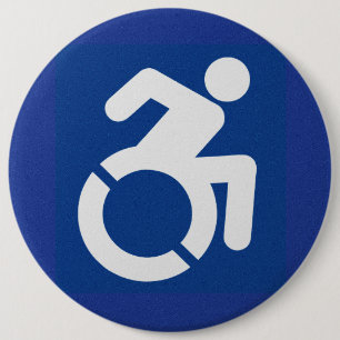 Handicapped Sign Modern Button