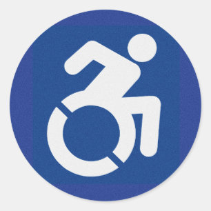 Handicapped Sign Modern Classic Round Sticker