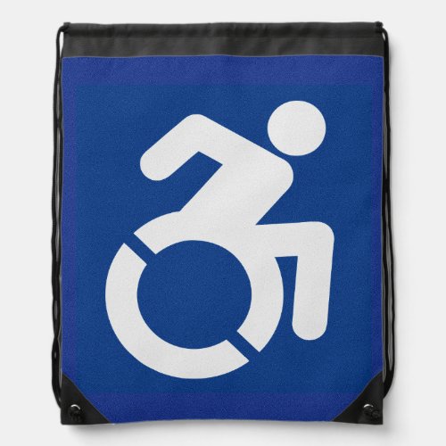 Handicapped Sign Modern Drawstring Bag