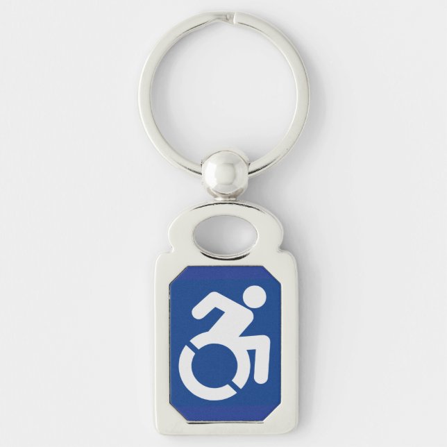 Handicapped Sign Modern Keychain (Front)
