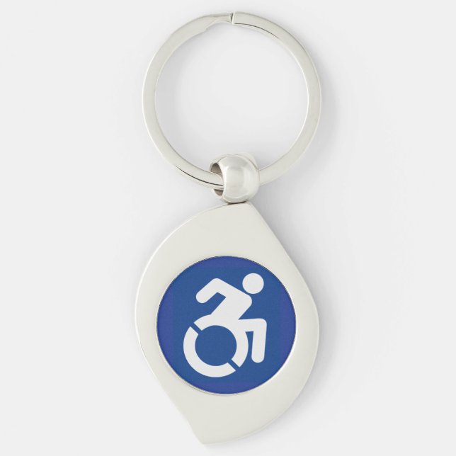 Handicapped Sign Modern Keychain (Front)