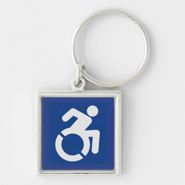Handicapped Sign Modern Keychain (Front)