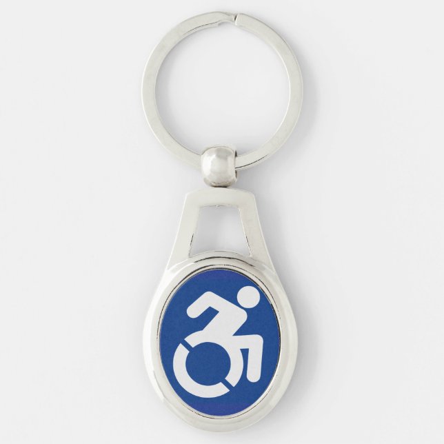 Handicapped Sign Modern Keychain (Front)