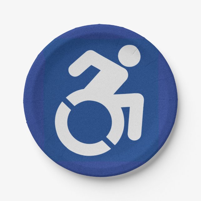 Handicapped Sign Modern Paper Plates (Front)