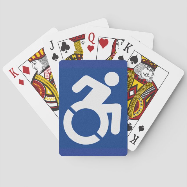 Handicapped Sign Modern Poker Cards (Back)