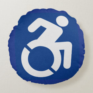 Handicapped Sign Modern Round Pillow