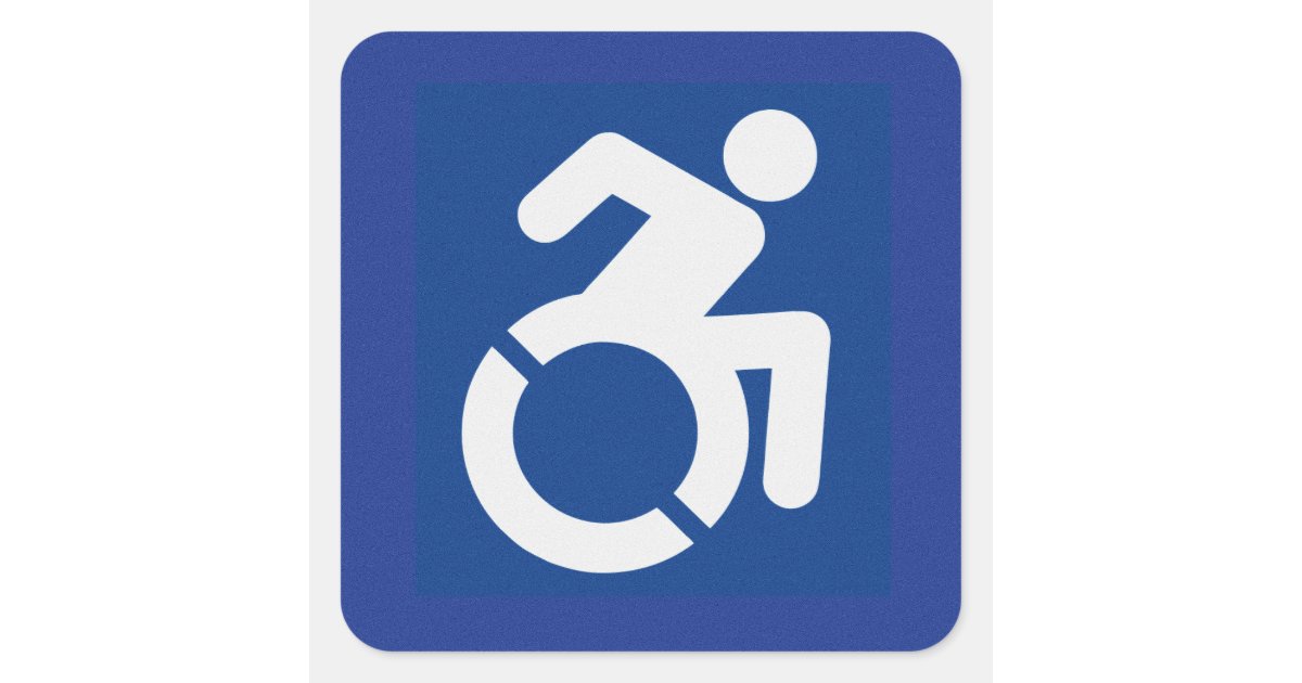 Handicapped Arabic Sign Handicapped Sign Modern Square Sticker | Zazzle