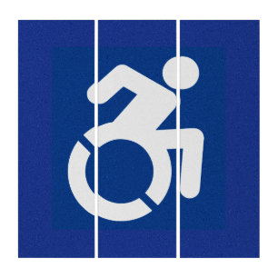 Handicapped Sign Modern Triptych