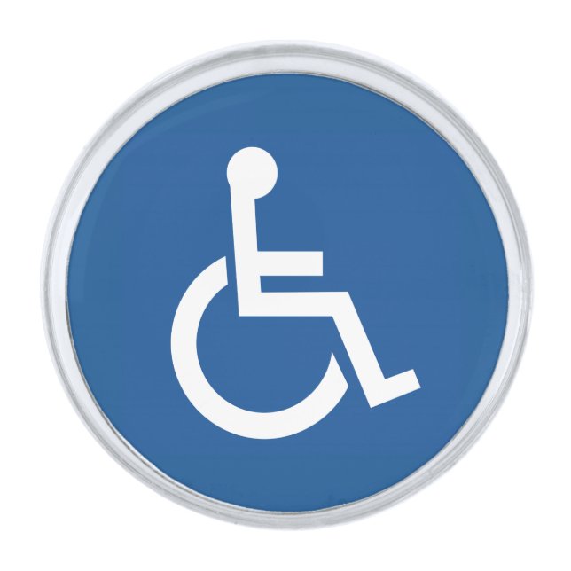 Handicapped Silver Finish Lapel Pin (Front)