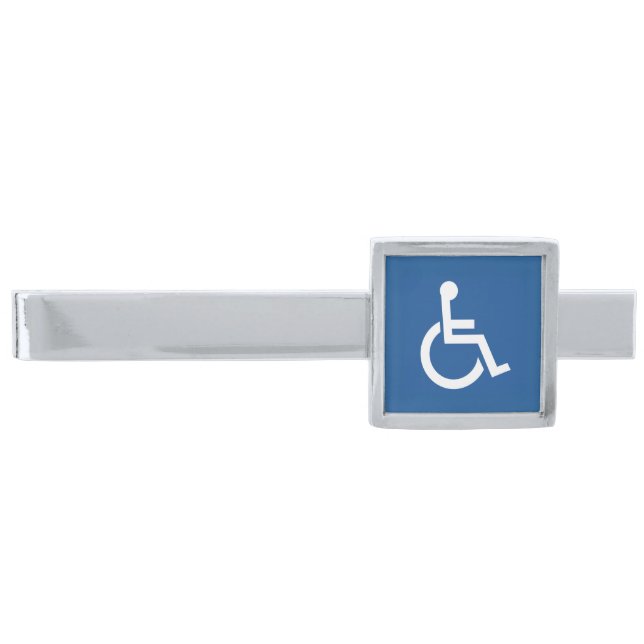 Handicapped Silver Finish Tie Bar (Front)