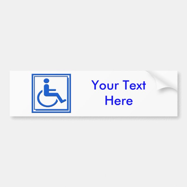 Handicapped Stylish Symbol Blue Bumper Sticker (Front)