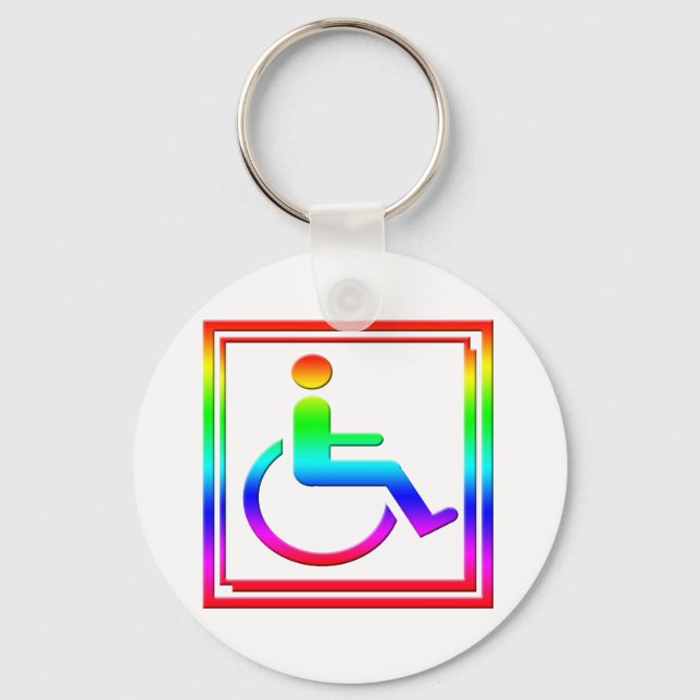 Handicapped Stylish Symbol Multicolored Keychain (Front)