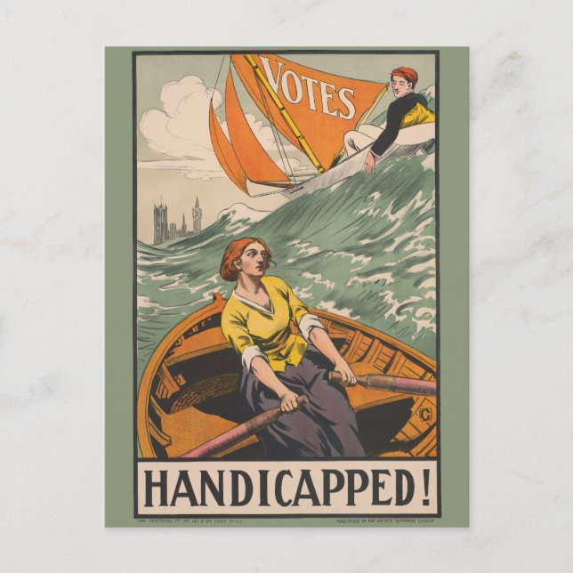 Handicapped! Suffrage Poster Postcard (Front)