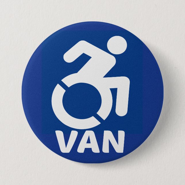 Handicapped Van Modern Button (Front)
