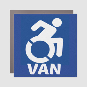 Handicapped Van Modern Car Magnet