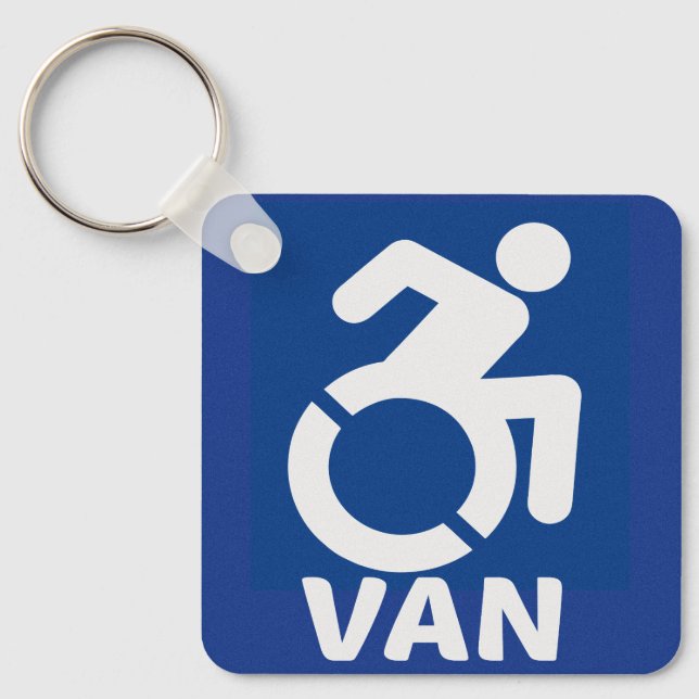 Handicapped Van Modern Keychain (Front)