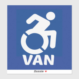 Handicapped Van Modern Sticker
