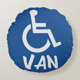Handicapped Van Round Pillow