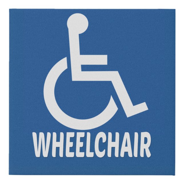 Handicapped Wheelchair Faux Canvas Print (Front)