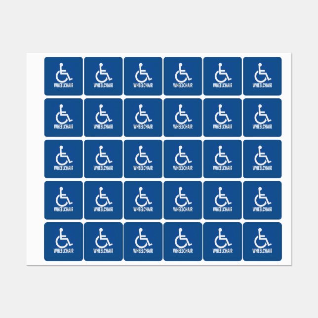 Handicapped Wheelchair Labels (Sheet)