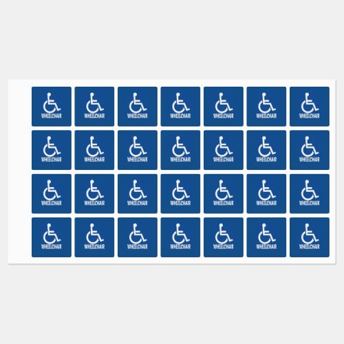 Handicapped Wheelchair Labels